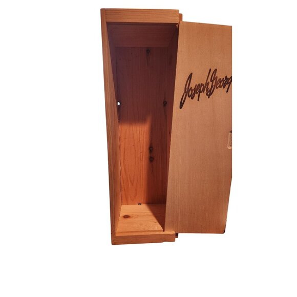 Wood Wine Bottle Box Joseph George  5" x 16"  Slide open - Picture 2 of 12